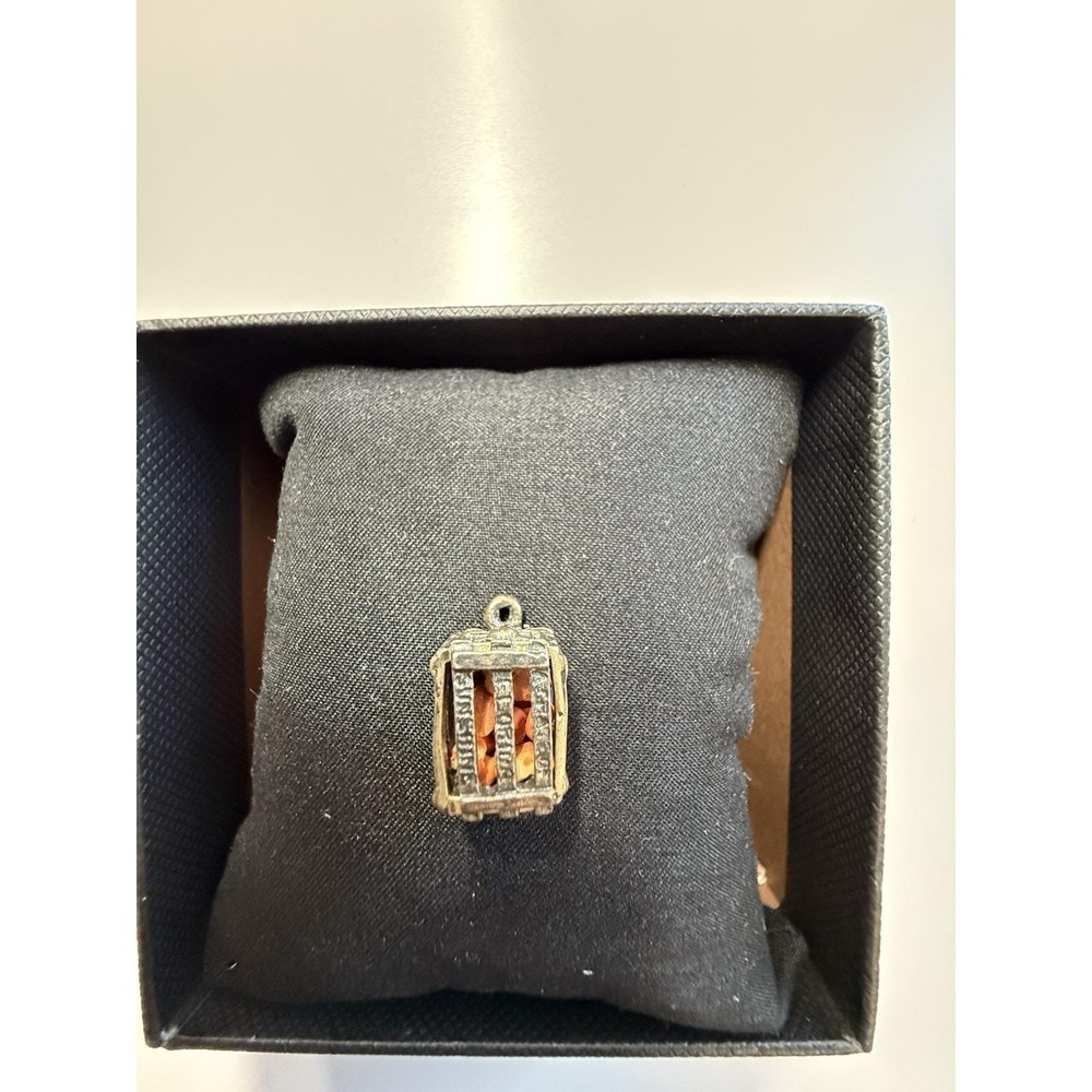 Vintage Weston Sterling Silver CRATE OF FLORIDA SUNSHINE MOVABLE ORANGES Charm